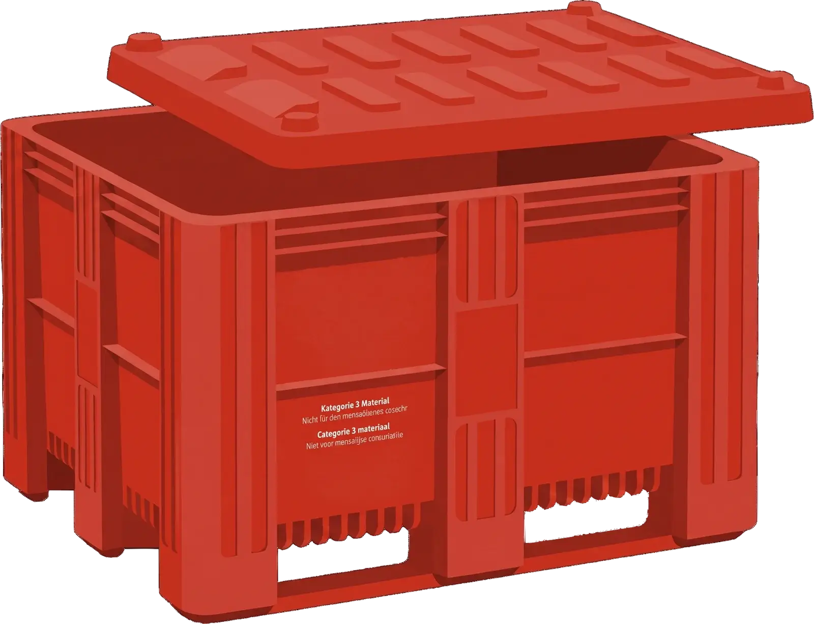 Palbox rouge de 483 litres pour les grands volumes de biodéchets et denrées emballées